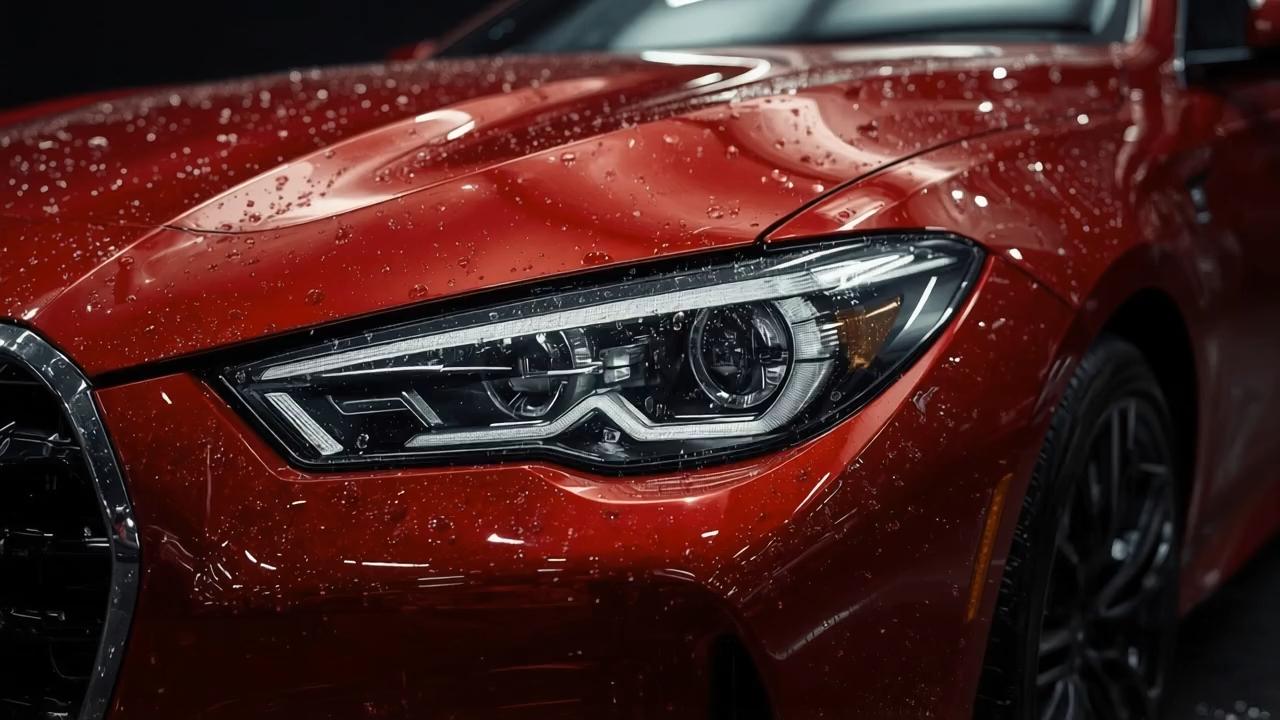 Екстериорен детайлинг и отражение върху автомобилен лак